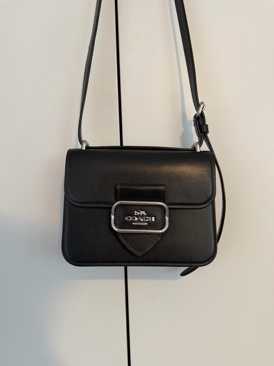 Coach Handbags - Coach Black Leather Crossbody with Silver Accent Buckle